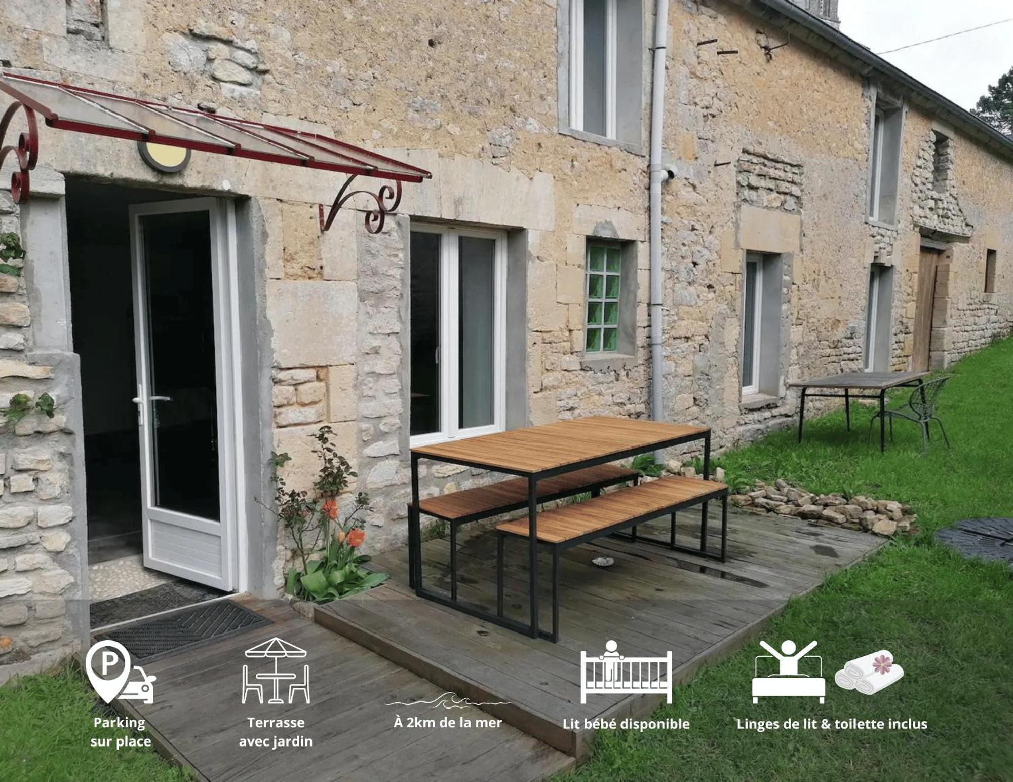 Maison Renovee En Pierres Sejour Spacieux Avec Jardin Et Terrasse Amenagee Pres Omaha Beach & Bayeux A 5Mn De La Mer Tous Commerces Commes Экстерьер фото